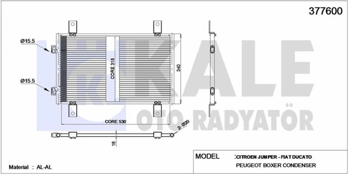Fiat Klima Radyatoru Jumper Ducato Boxer 07> - Kale 377600
