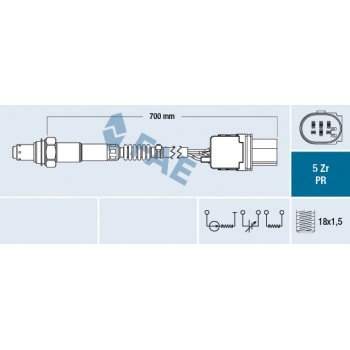 OKSIJEN SENSORU FORD FOCUS III 1.0 ECOBOOST 11> B MAX (JK): 1.0 ECOBOOST 13> C MAX II (DXA / CB7, DX - FAE 75122
