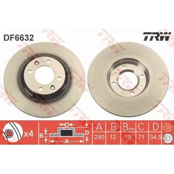 ARKA FREN AYNASI P308 1.6GTI 10> C4 1.2THP 1.6THP 09> - TRW DF6632