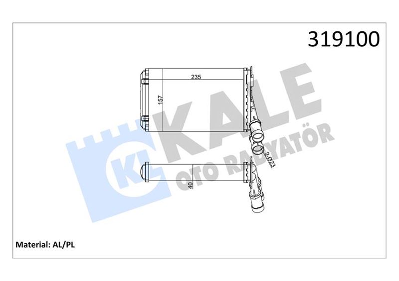 KALORIFER RADYATORU PARTNER BERLINGO 1,9D / 2,0HDI 97>08 P306 XSARA XANTIA ZX 1,6 1,8 2,0 1,4 HDI 1, - KALE 2081832AL