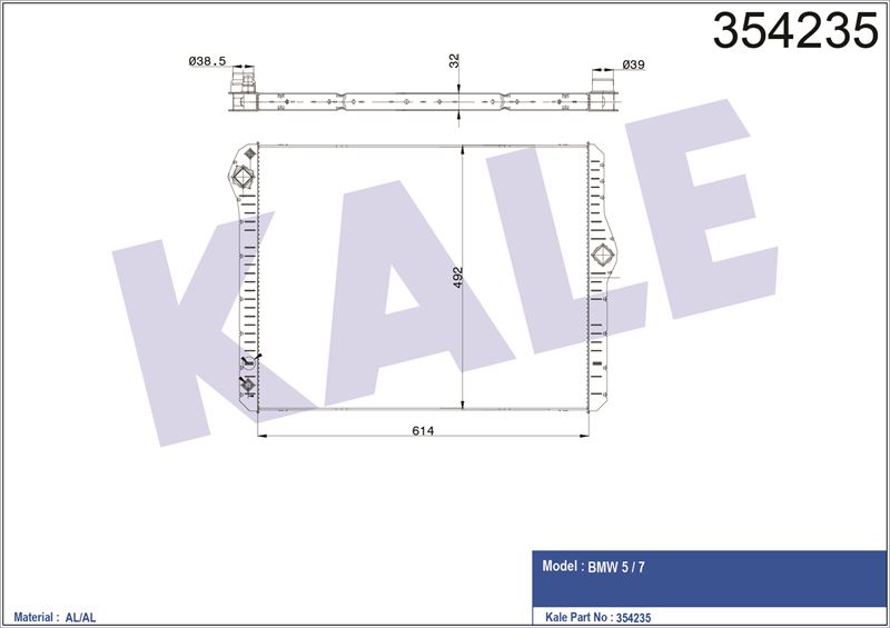 MOTOR SU RADYATORU BMW N52 N53 F10 09>11 F01 09>15 - KALE 354235
