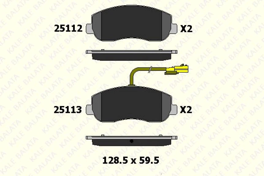 Renault Arka Fren Balatası Master III Movano B 2,3cdti 07 / 10> Tek Teker - Kale B 25112 181 05 Ans
