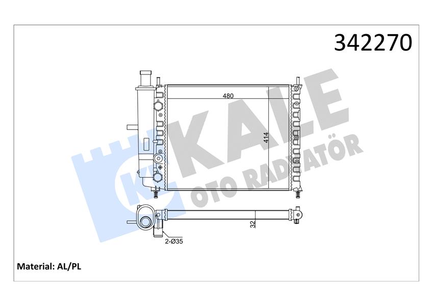 MOTOR RADYATORU BRAVA BRAVO I MAREA 1,4 / 1,6 16V / 1,4 (KLIMASIZ) - KALE 342270
