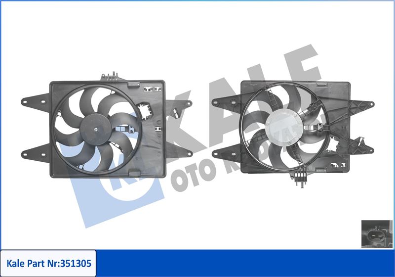 FAN MOTORU (DAVLUMBAZLI) DOBLO 1,9D 01= 1,3MJET 05= (TEKLI) - KALE 351305