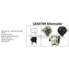 ALTERNATOR 14V/140A CADDY GOLF VI JETTA POLO A1 A3 ALTEA IBIZA LEON TOLEDO FABIA OCTAVIA RAPID ROOMS - LUCAS LEA0769