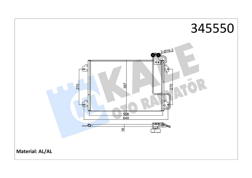 Renault Klima Radyatoru (kondanser) Megane I Scenic I 1.4 / 1.6 16v - Kale 345550
