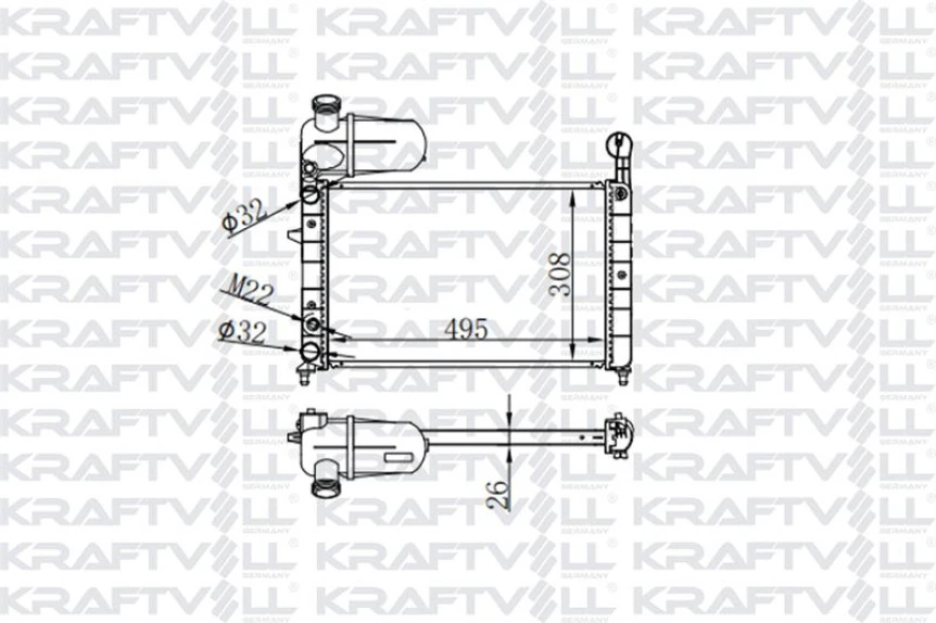 Tofas Motor Radyatoru Tempra Tipo 1,4 1,6 (2 Sira Al+pl) - Kraftvoll 81202246