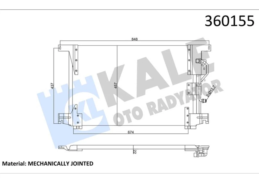Mercedes Truck Klima Radyatörü Mekanık Versiyon Mercedes Benz Actros Mp2/mp3 1831-5048 03=>(kurutucusuz) - Kale 360155