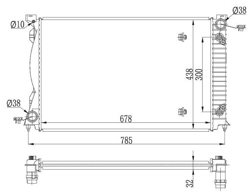 MOTOR RADYATORU (675×445×32) AUDI A6 OTOMATIK 2,7TDI 3,0TDI 0511 - NRF 53023