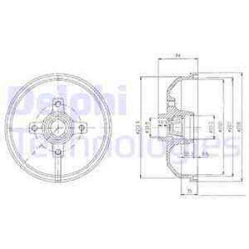 Opel Arka Fren Kampanası Opel Corsa, Tigra 08 / 82> - Delphi Bf111