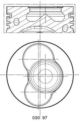 PISTON+SEGMAN (81,51mm 0,50 (5 SILINDIRLI MOTORUN 1, 2, PISTONLARI) TRANSPORTER T5 03>09 TOUAREG 03> - MAHLE 0309702