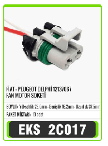 SOKET>FİAT / PEUGEOT  FAN  MOTOR   S2032 - EKS-2C017