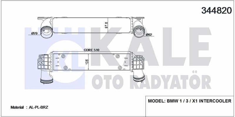TURBO RADYATORU BMW N47N E90 E92 E93 E84 - KALE 344820