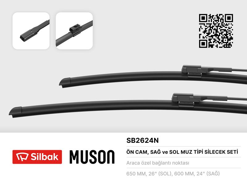 SILECEK SUPURGESI ON SPRINTER 907 910 18>> CRAFTER 06> 650MM/600MM MUZ TIP - SILBAK SB2624N