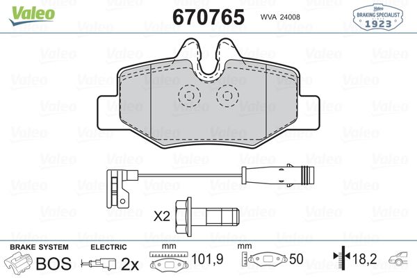 FREN BALATASI ARKA VIANO W639 03> VITO W639 03> - VALEO 670765