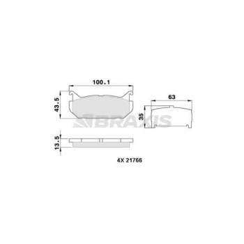 ARKA FREN BALATASI MAZDA 626 FS 2.0 92>97 - BRAXIS AA0335