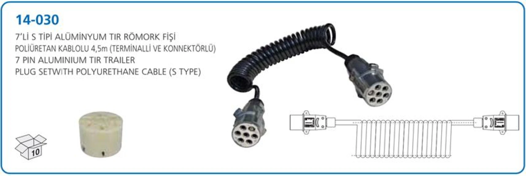 Unıversal Truck Tir Elektrik Kablosu Yedili S Tipi Alumınyum Romork - Aksa 14-030