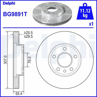 ON FREN AYNASI HAVALI (16 JANT) TOUAREG 2,5 / 3,0 / 3,6 / 4,2 / 5,0 / 6,0 03>10 TRANSPORTER T5 / T6 - DELPHI BG9891T
