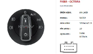 Unıversal Cam Anahtarı>fabıa - Octavıa Far Anahtarı - Auto - Mcar-An1469
