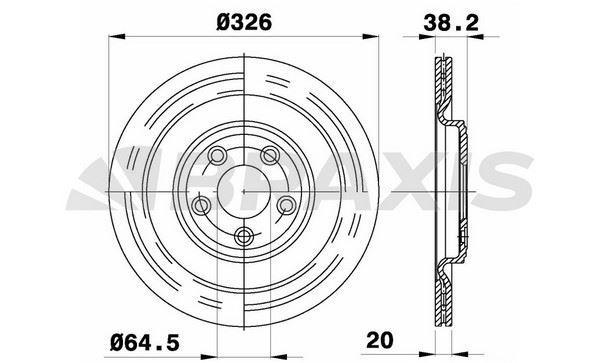 FREN DISKI ARKA AGUAR XF XJ XK 08> - BRAXIS AE0434