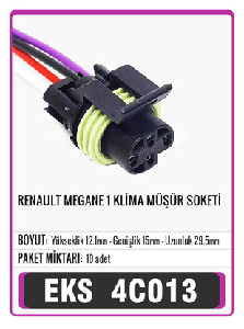 SOKET>MEGANE 1  KLİMA MÜŞÜR   S4008 - EKS-4C013