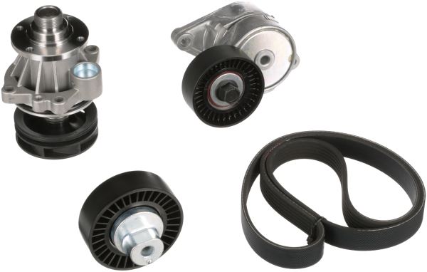 SU POMPASI + KANALLI KAYIS SETI (GERGI RULMANI+GERGI KUTUGU+DEVIRDAIM+KAYIS)BMW E39 E38 E46 E53 - GATES KP16PK1540
