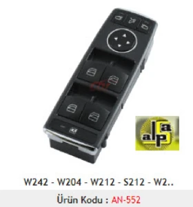 Unıversal Cam Anahtarı>mercedes W204-W212-W218-W242-W166-S212-X204 Sol Dörtlü >a204 870 0251 / A204 905 5402 - Mcar-An552