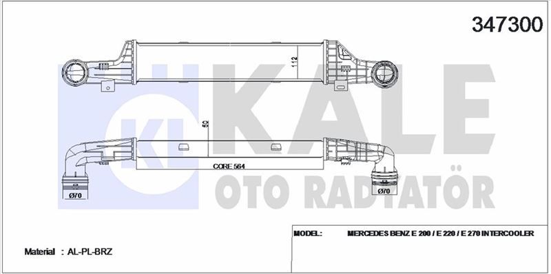 TURBOSARJ RADYATORU E-CLASS W210 98>02 S210 99>03 - KALE 347300