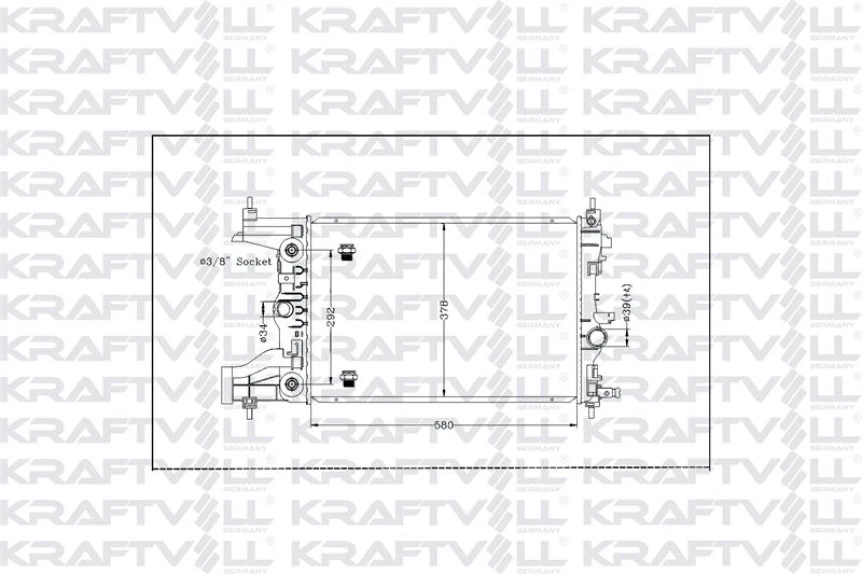 Opel Motor Su Radyatoru A.t Astra J 10>19 A16xer - B16xer Cruze (j300) Cruze (j305) F16d 580x398x16 - Kraftvoll 08040146