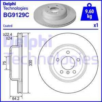 FREN DISKI ON BMW F10 F11 10> HAVALI KAPLAMALI - DELPHI BG9129C