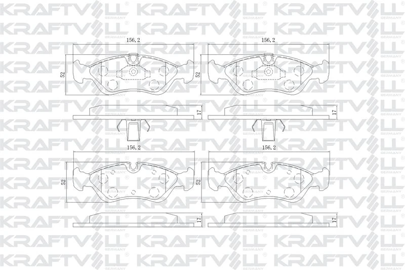 Opel On Fren Balatası Astra Classıc 99>02 Astra F 92>98 Vectra A 89>95 Vectra B 96>02 Omega 86> Kadett E - Kraftvoll 07010008