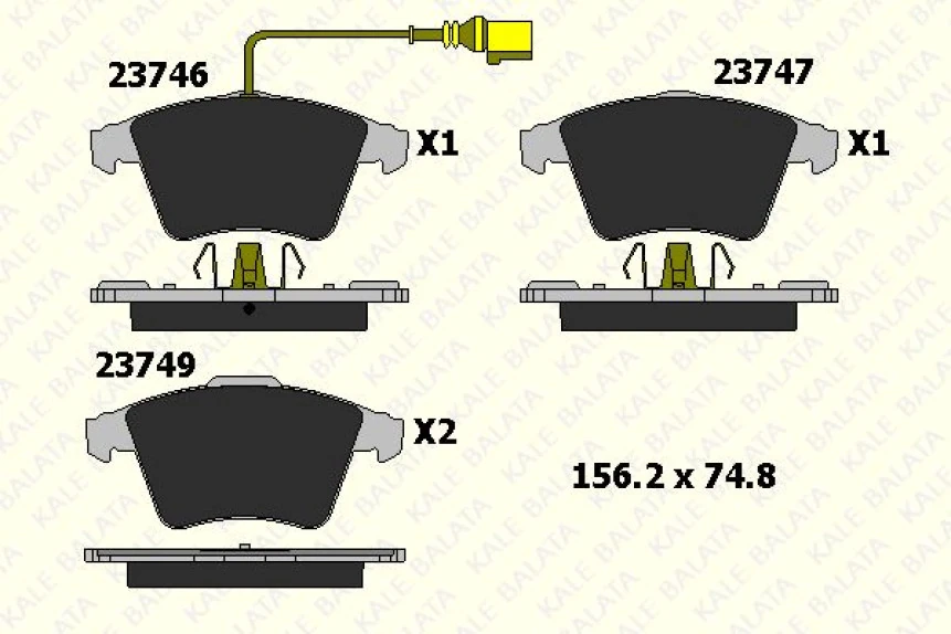 Vag On Fren Balatası Transporter T5 T6 T7 16 Jant (fisli) 03>19 - Kale B 23746 201 05 Ans