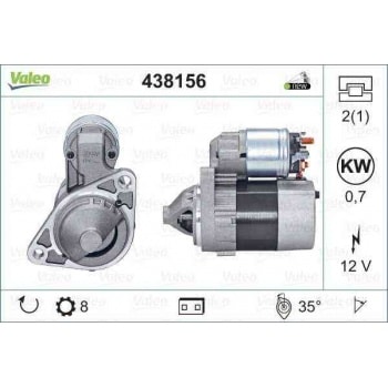 MARS MOTORU 12V 8 DIS 0,7KW MICRA (K11 / K12) NOTE 1,0 / 1,2 / 1,4 16V 00 03 - VALEO 438156