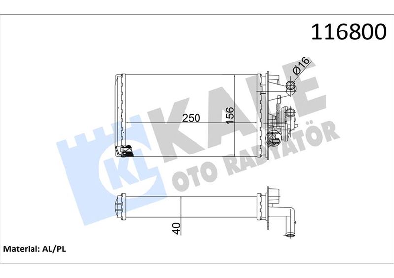 KALORIFER RADYATORU TEMPRA SX AK 2.0 CC MUSLUKLU (2 SIRA AL) - KALE 1782822AL