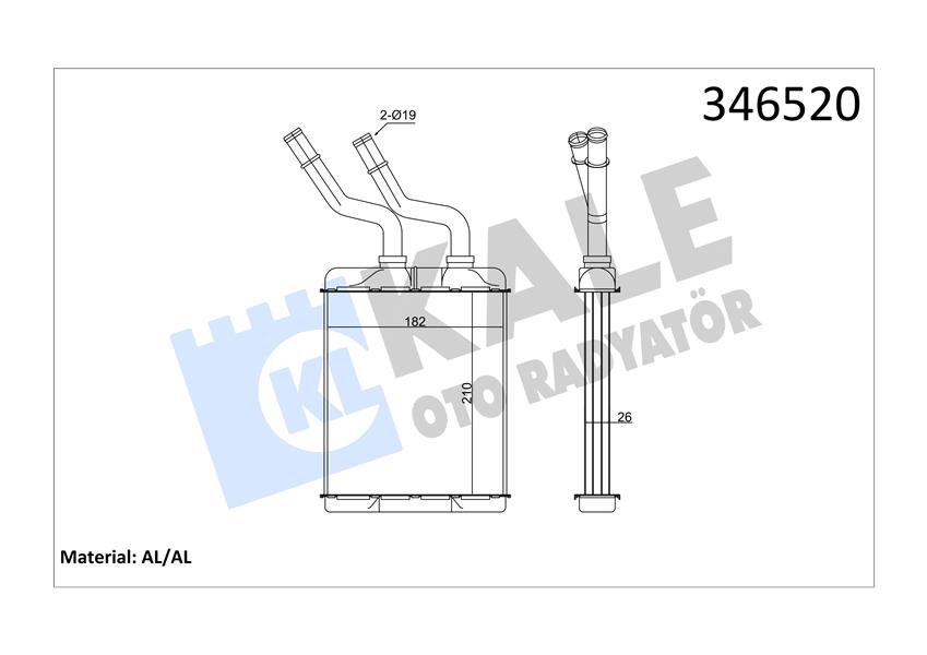 KALORIFER RADYATORU ALFA 147 156 GT - KALE 346520