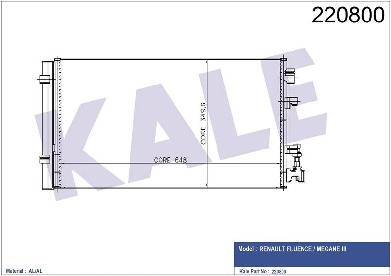Renault Klima Radyatoru (kondanser) Renault Fluence Megane III Scenic III  Grand Scenic III 1.2 Tce 1.4 1.5 - Kale 050abc050