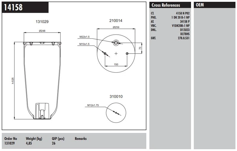 Unıversal Truck Metallı Koruk Roll Schmitz Waweler - Connect MD 14158