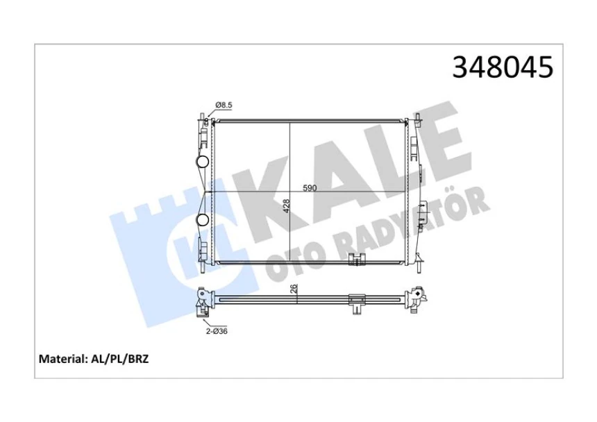 Nissan Motor Su Radyatoru Nissan Qashqaı 1.6 DCI 16v 11> Mt (al / Pl / Brz) 26 MM - Kale 348045