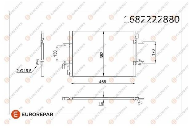 Fiat Klima Radyatoru (kondanser) Albea 1,3 Multıjet 02-> - Eurorepar 1682222880