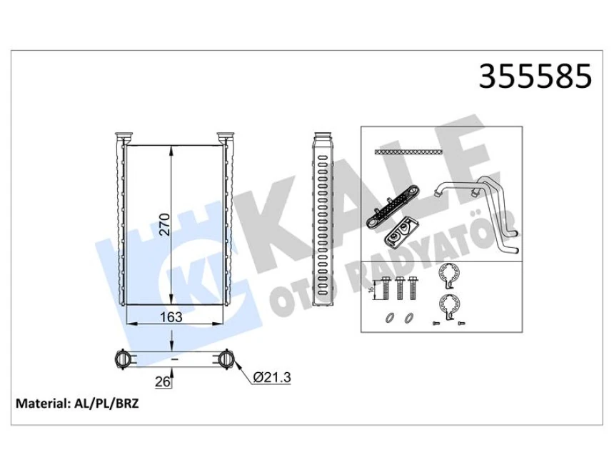 Mercedes Truck Kalorıfer Radyatoru Mercedes Actros Mp4-Mp5 / Antos / Arocs / Atego 3 Euro 6 - Kale 355585