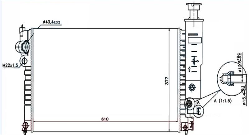 MOTOR RADYATORU MEKANIK P405 YM 1,6/1,8 8V KLIMALI 92-> OLCU:(610 X 378 X 23) - ORIS MPE246023