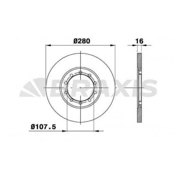 ARKA FREN DISK AYNASI TRANSIT V347 2.2TDCI / 2.4TDCI / 3.2TDCI 06>14 A.CEKER+ABSLI - BRAXIS AE0374