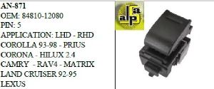 Unıversal Cam Anahtarı>toyota Corolla - Camry 93-98 - Hilux 2.4 - Rav4 Tekli   >>84810-12080 - Mcar-An871