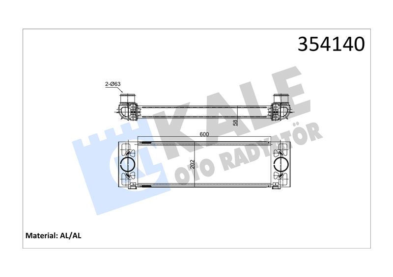 TURBO INTERCOOLER RADYATORU FORD TRANSIT 2.2 135 / 140PS 11> 3.2 200PS TDCI 06=> - KALE 354140
