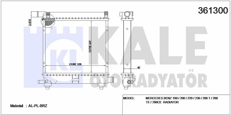 MOTOR SU RADYATORU (KLIMASIZ / MANUEL SANZIMAN) 190 W201 85>93 W124 86>92 S124 86>90 - KALE 361300