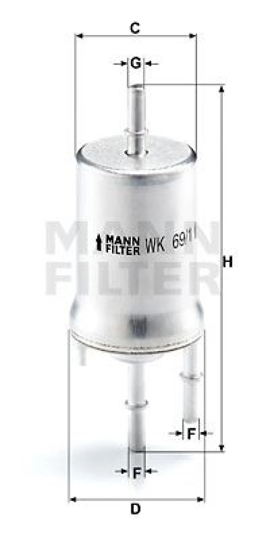 Vag Yakıt Filtresi (benzin 3 Bar) Polo Golf V A2 Cordoba İbiza IV Fabıa 1,2 / 1,4 / 1,6 / 1,8 / 2,0 Aub - Mann Wk69/1