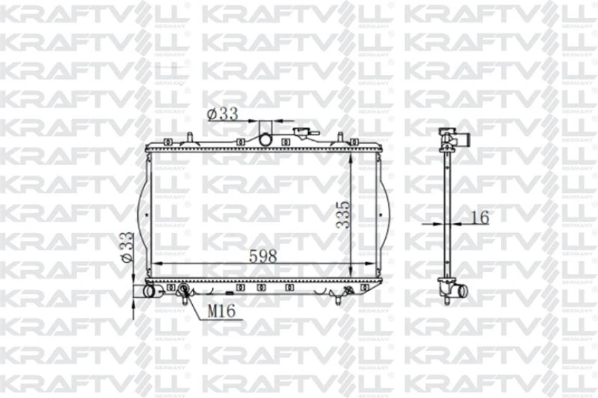 Hyundaı Motor Su Radyatoru Accent 1,3 1,5 94 00 Manuel Vites (335*598*16) Brazıng (mt) - Kraftvoll 08040046