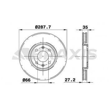 ON FREN DISK AYNASI HAVALI C5 C5 II 2.0HDI / 2.2HDI / 3.0 V6 01> XANTIA XANTIA II 3.0 V6 / 2.0T / 1. - BRAXIS AE0198