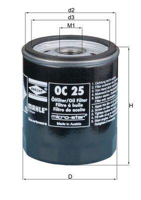 YAG FILTRESI BMW E30 E34 M20 84> - MAHLE OC25