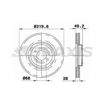 ON FREN DISK AYNASI HAVALI MURANO 06>12 INFINITI M 35 06>12 M 45 06>12 320X5 - BRAXIS AD1045